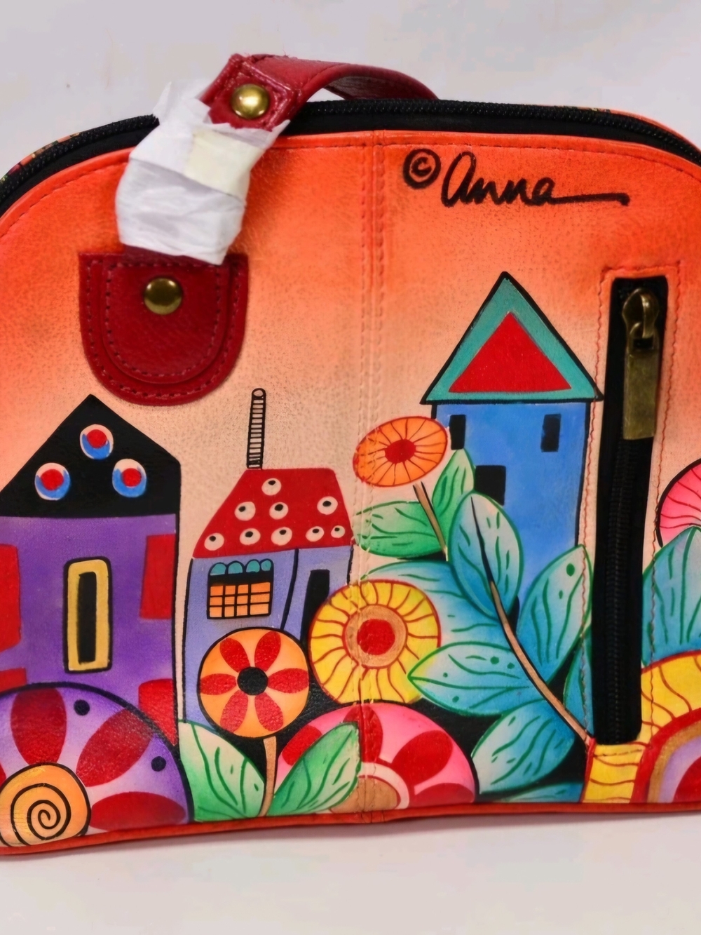 Anuschka Anna Hand-Painted Village Of Dreams Crossbody Bag